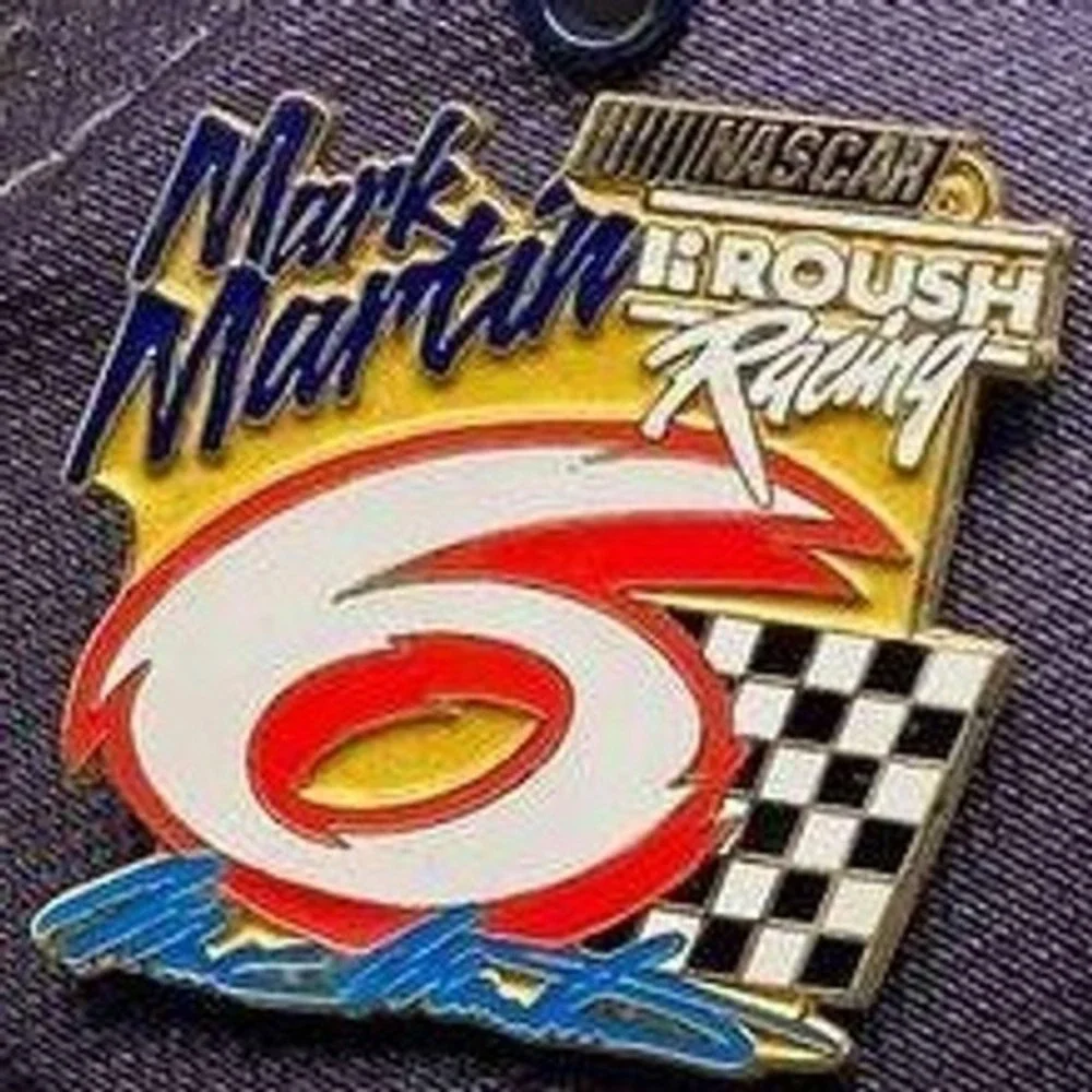 Vintage Mark Martin Nascar‎ Hat H3 Sportgear Roush Racing Pin Men OS Blue